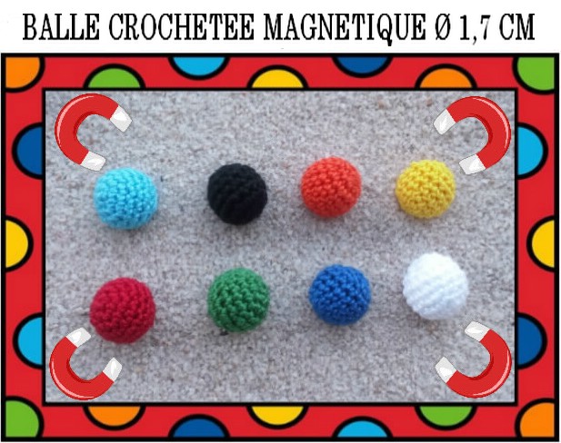 Balle crochetée, muscade magnétique Ø 1,7 cm