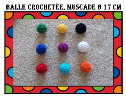 Balle crochetée, muscade Ø 1,7 cm