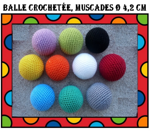 Balle crochetée, muscades Ø 4,2 cm
