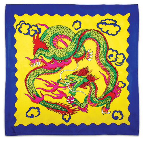 Foulard dragon silk jaune 18 inch 45 x 45