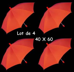 Parapluies à production 40 x 60 Lot de 4 Rouge