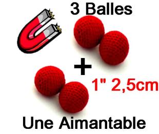 Balles crochetées par 3+1 magnétique