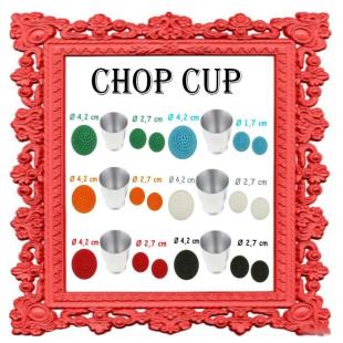 Chop cup aluminium brossé avec 3 muscades