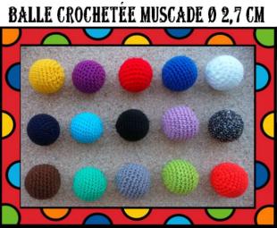 Balle crochetée couleur, muscade 2,7 cm