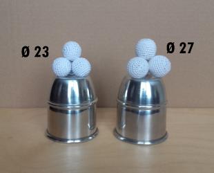 Balles crochetées blanche par 4 - muscade 2,3 à 2,7 cm