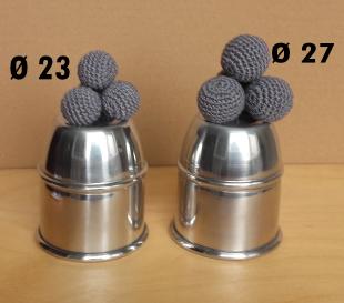 Balles crochetées gris plomb par 4 - muscade 2,3 à 2,7 cm