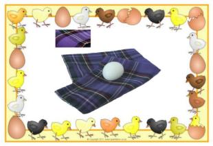 Sac a œuf écossais violet 27 x 22