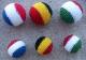 Balle crochetée tricolore, muscade Ø 3,2 à 4,2 cm
