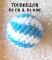 Balle crochetée tourbillon, muscade Ø 2,7 cm Couleur : Tourbillon Bleu et Blanc