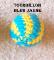 Balle crochetée tourbillon, muscade Ø 2,7 cm Couleur : Tourbillon Jaune et Bleu