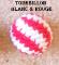 Balle crochetée tourbillon muscade magnétique, Ø 2,7 cm Couleur : Tourbillon Rouge et Blanc