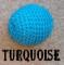 Balle crochetée  muscade Ø 3,2 cm Couleur : Turquoise