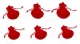 6 Bourses en feutrine Rouge (8 x 7,5)